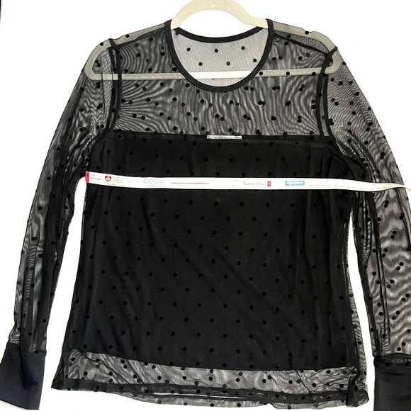 Black sheer top size L woman’s black Holiday blouse sheer Rickis Black top - Picture 4 of 9